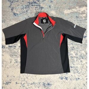 FootJoy DryJoys Hydrolite 1/2 Zip Golf Pullover Men's M Gray Red Black